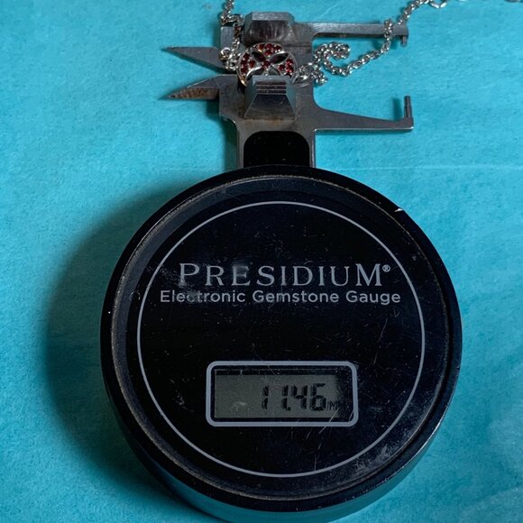 Sterling Silver 925 Red CZ Floral Design Circle Station Bracelet Adjustable 7-8" - Picture 11 of 12